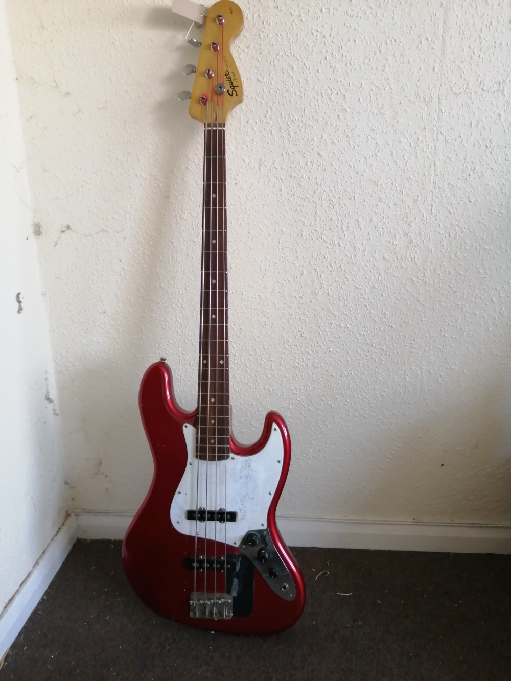 A Squier J-Bass Affinity series guitar